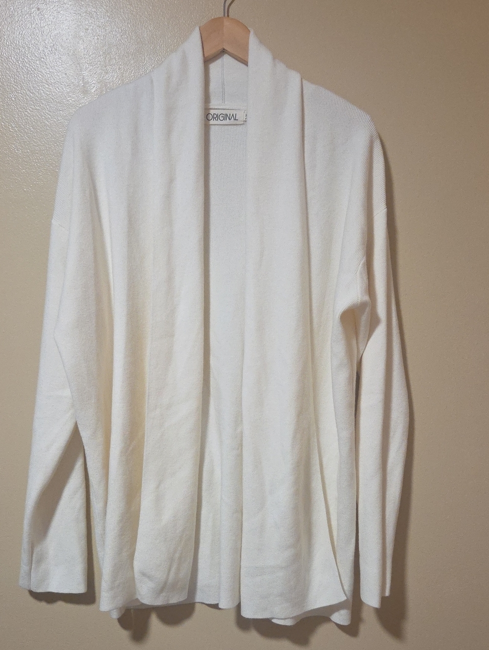 Oversized Cream Open-Front Women's Cardigan